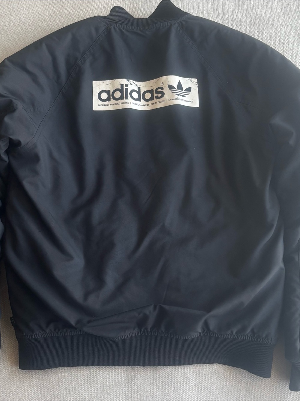 adidas Black Bomber Jacket with White Trefoil Logo